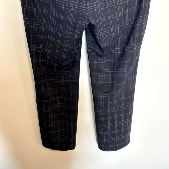 Banana Republic Logan Trouser-Fit Wool-Blend Pant Career Size 8S Blue Plaid - Picture 3 of 16